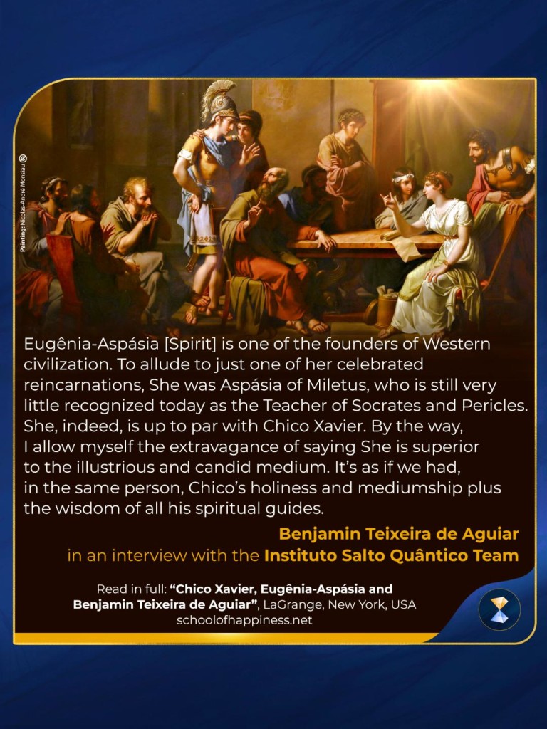 Chico Xavier, Eugênia-Aspásia and Benjamin Teixeira de Aguiar